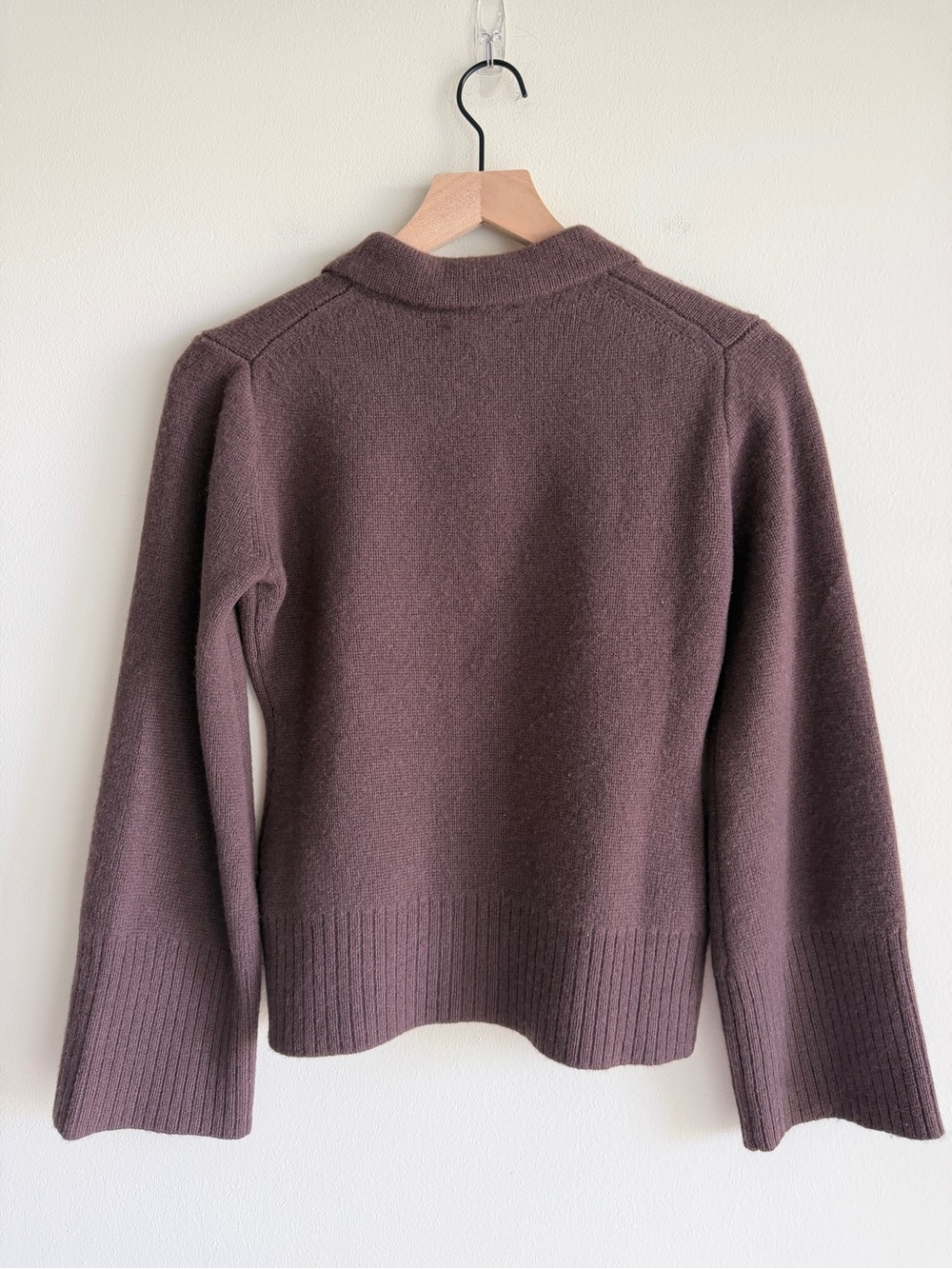 J.Crew Milano-Stitch Cinched-Waist Cardigan Lambswool Brown XS NWT - Picture 8 of 10
